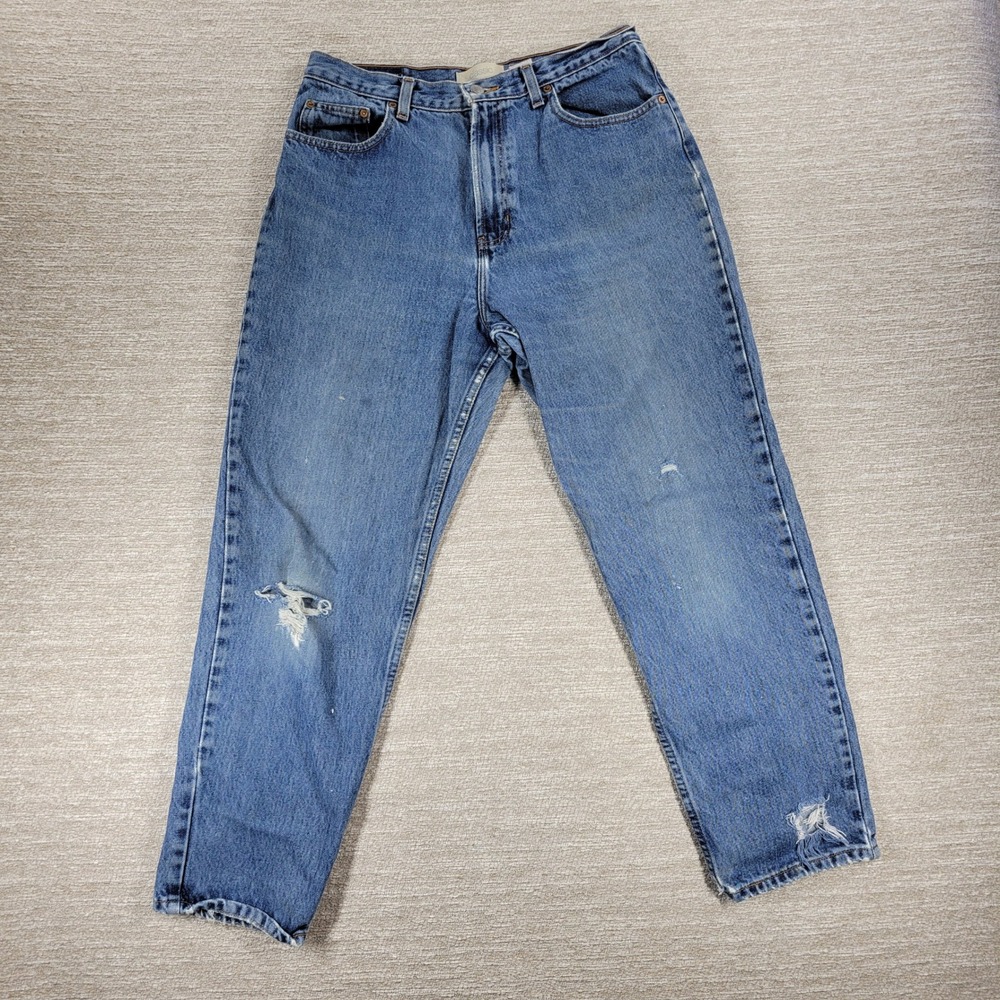 Vintage Gap Jeans Womens 14 Blue Denim High Rise Classic Fit Ankle Distressed